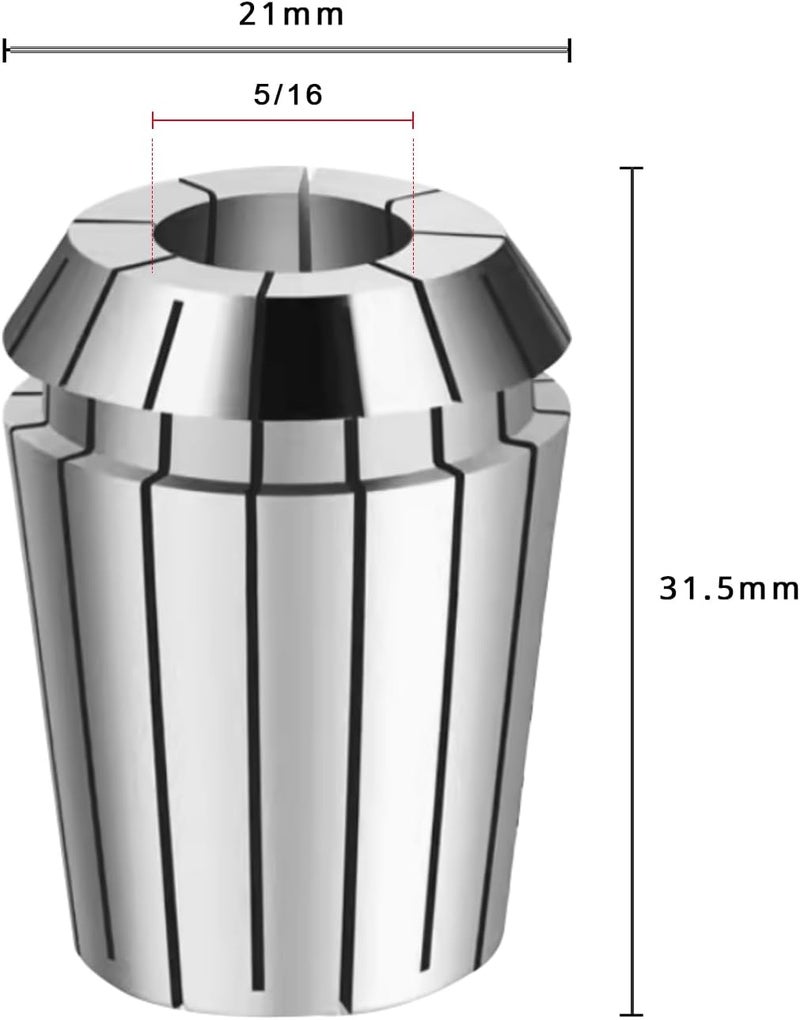 WEXWE Tools ER20 5/16 Inch Size High Precision Spring Collets Set, Accuracy Within 0.008 mm,Within 5000RMP router collets For CNC Milling Engraving Chuck Lathe Tool Holder Workholding Engraving,1pcs - Image 3